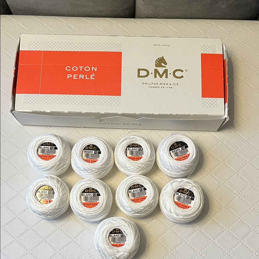 DMC Coton Perlé White Thread Set